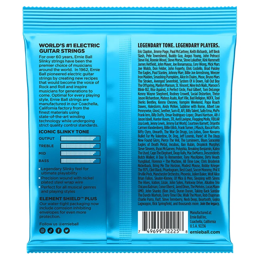 Ernie Ball Extra Slinky Nickel Wound Electric Guitar String, 8-38 Gauge