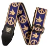 Ernie Ball Jacquard Guitar Strap - Navy Blue and Beige Peace Love Dove