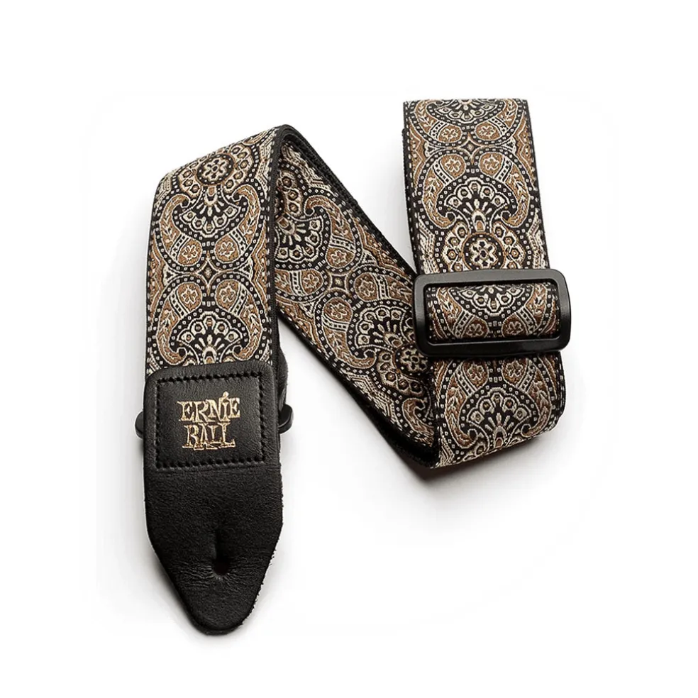 Ernie Ball Jacquard Strap - Gold and Black Paisley