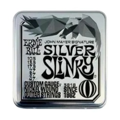 Ernie Ball John Mayer Silver Slinky Nickel Wound Electric Guitar Strings 3 Pack Tin - 10.5-47 Gauge
