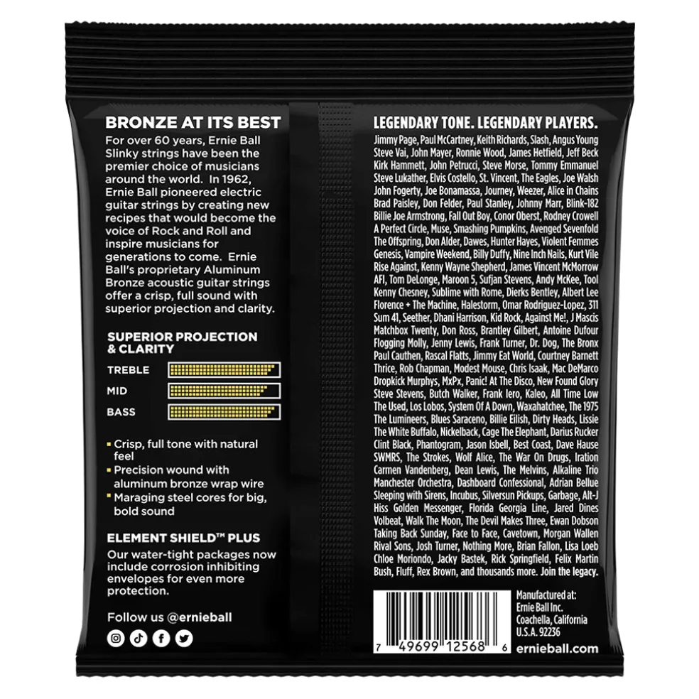 Ernie Ball Light Aluminum Bronze Acoustic Guitar Strings, 11-52 Gauge