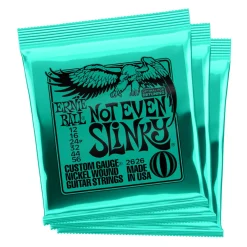 Ernie Ball Not Even Slinky Nickel Wound 12/56 Electric Guitar Strings 3 Pack | Fretted Instrument Strings | P03626