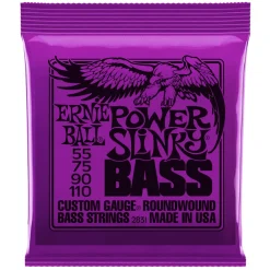 Ernie Ball Power Slinky Nickel Wound Electric Bass Strings, 55-110 Gauge