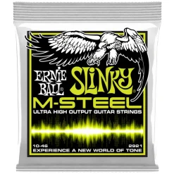 Ernie Ball Regular Slinky M-Steel Electric Guitar Strings, 10-52 Gauge