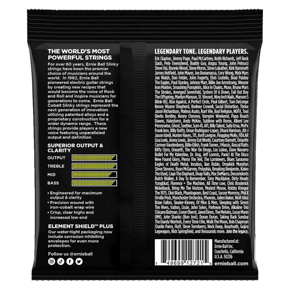 Ernie Ball Regular Slinky Cobalt Electric Guitar Strings, 10-46 gauge