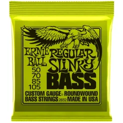 Ernie Ball Regular Slinky Nickel Wound Electric Bass Strings, 50-105 Gauge