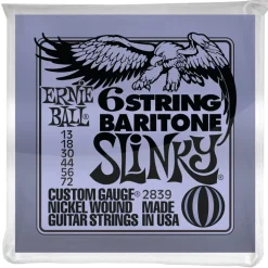 Ernie Ball Slinky W/ Small Ball End 29 5/8 Scale Baritone Guitar 6-String 13-72 Gauge