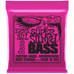 Ernie Ball Super Slinky Nickel Wound Electric Bass Strings - 45-100 Gauge