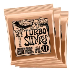 Ernie Ball Turbo Slinky Nickel Wound Electric Guitar Strings - 3-Pack 9.5-46
