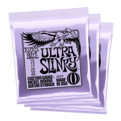 Ernie Ball Ultra Slinky Nickel Wound Electric Guitar Strings - 3-Pack 10-48