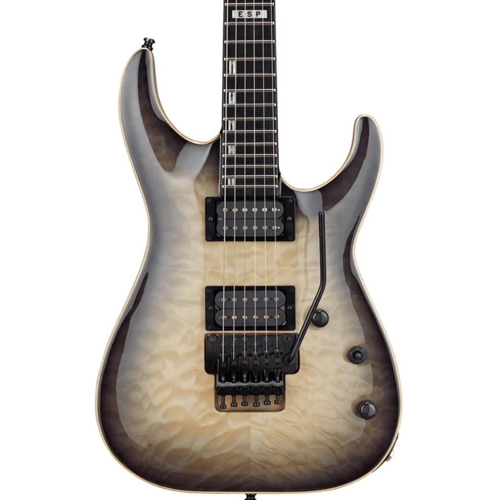 ESP E-II Horizon FR Quilt Maple Top Electric Guitar - Black Natural Burst