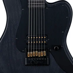 ESP LTD Alex Wade AW-XJ7B Baritone Evertune Open Grain Electric Guitar - Black Satin