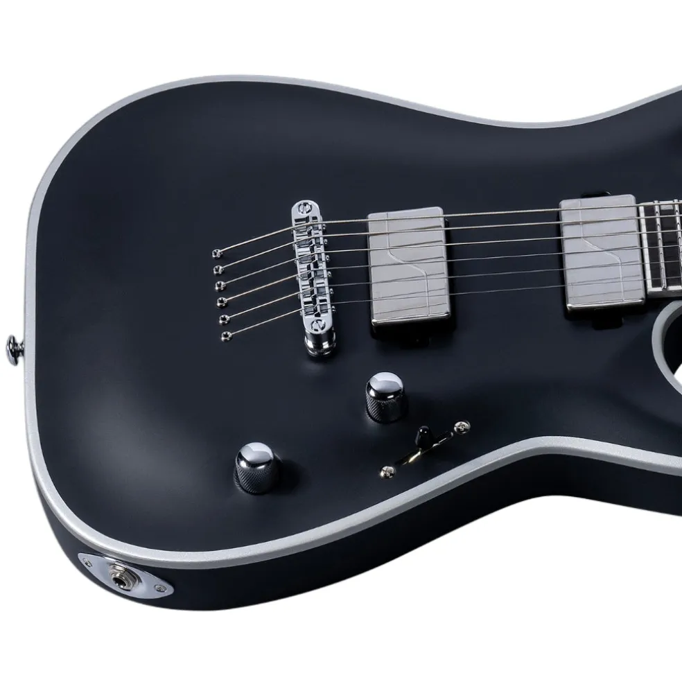 ESP LTD Deluxe MH-1000NT Bold Binding Electric Guitar - Black Satin