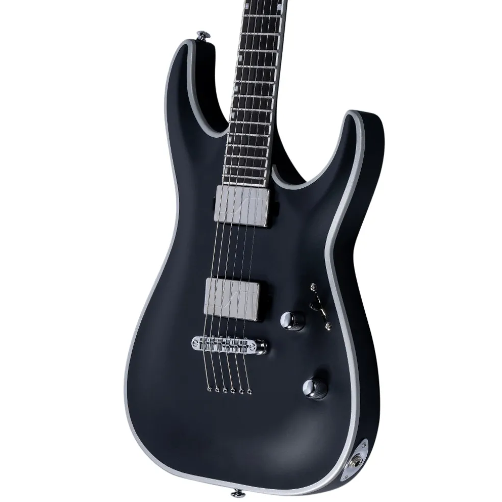 ESP LTD Deluxe MH-1000NT Bold Binding Electric Guitar - Black Satin