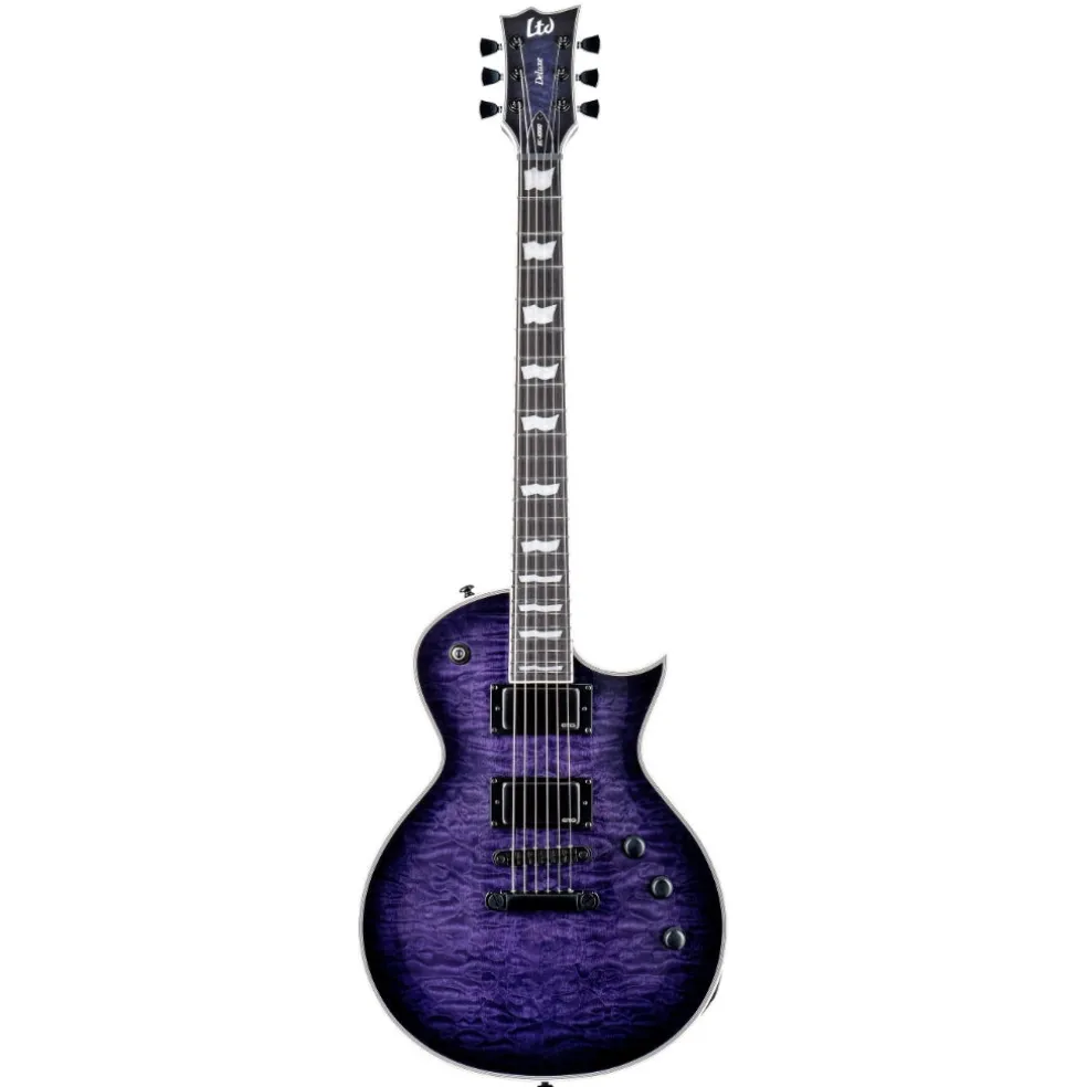 ESP LTD EC-1000 Quilted Maple Electric Guitar - See Thru Purple