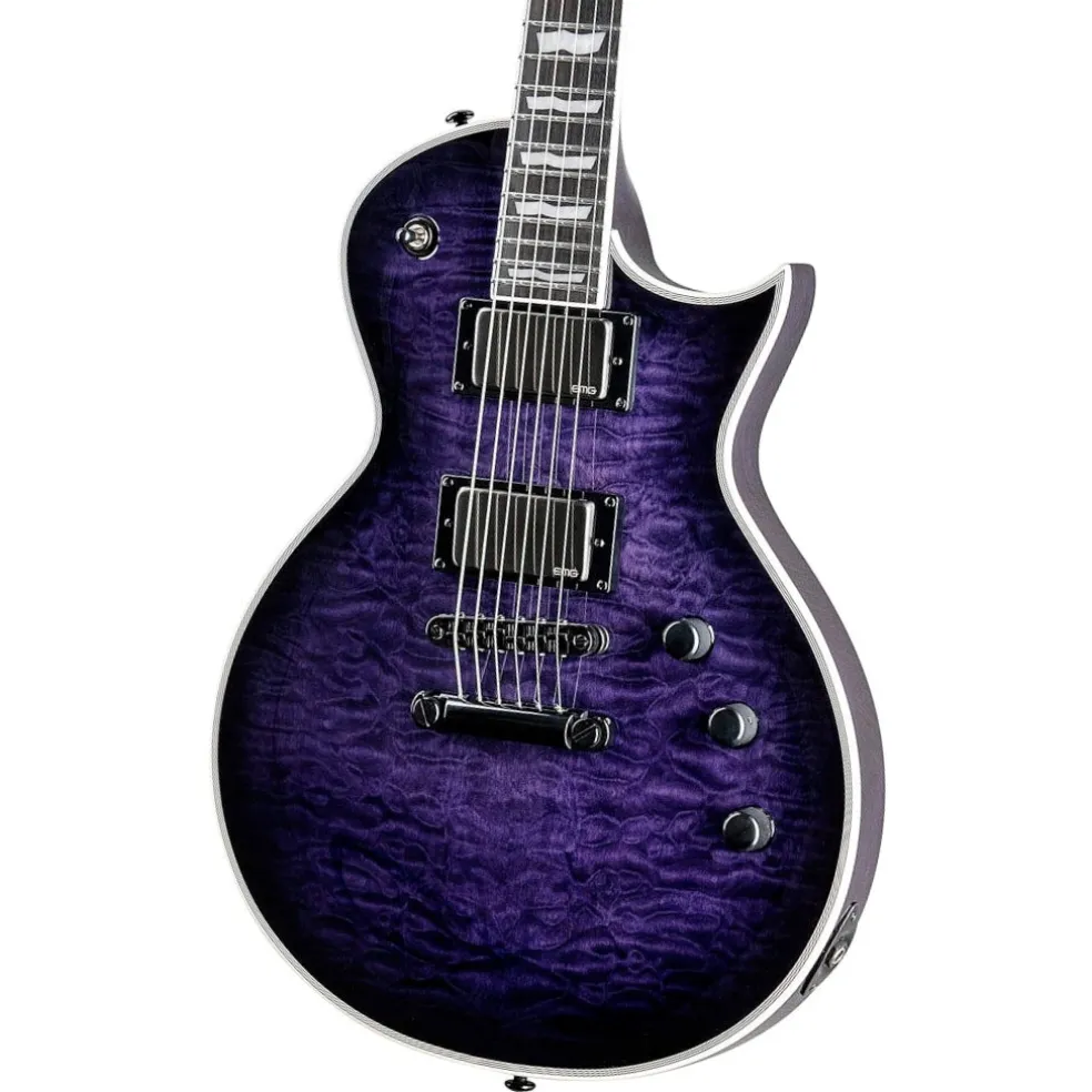 ESP LTD EC-1000 Quilted Maple Electric Guitar - See Thru Purple