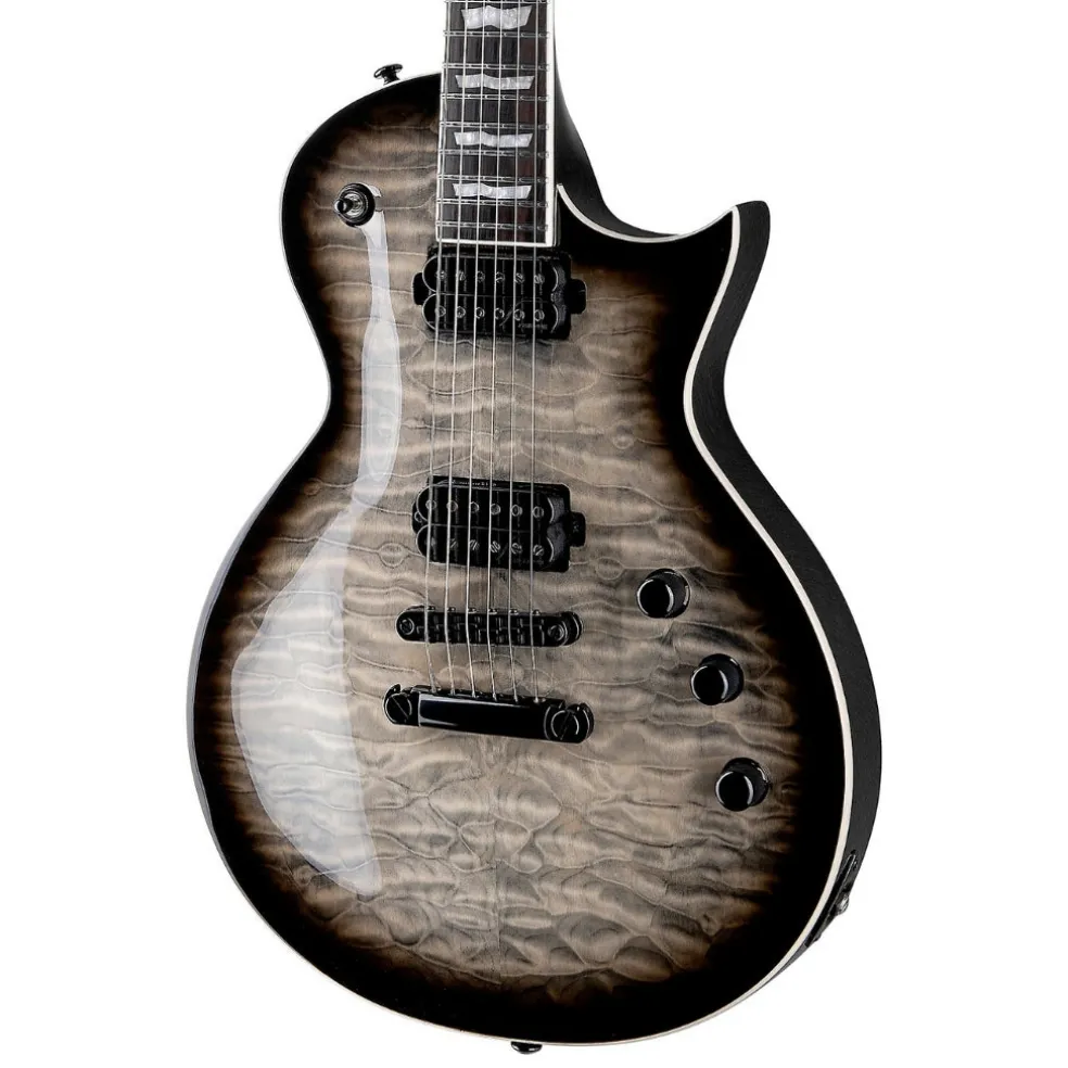 ESP LTD EC-1000T Quilted Maple Electric Guitar - Charcoal Burst