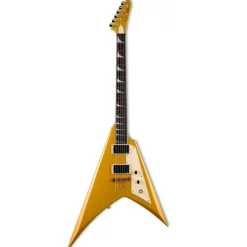 ESP LTD Kirk Hammett Signature V Electric Guitar- Gold Sparkle - LKH-VMGO