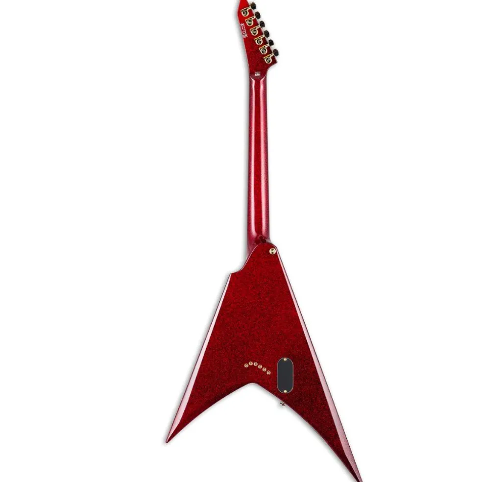 ESP LTD Kirk Hammett Signature V Electric Guitar- Red Sparkle - LKH-VRSP