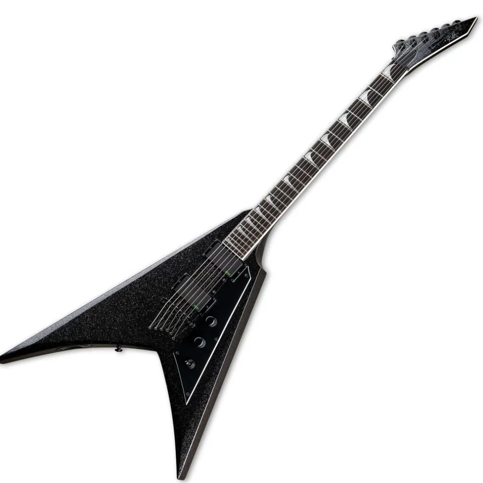 ESP LTD Kirk Hammett Signature V Electric Guitar - Black Sparkle - LKH-VBLKSP