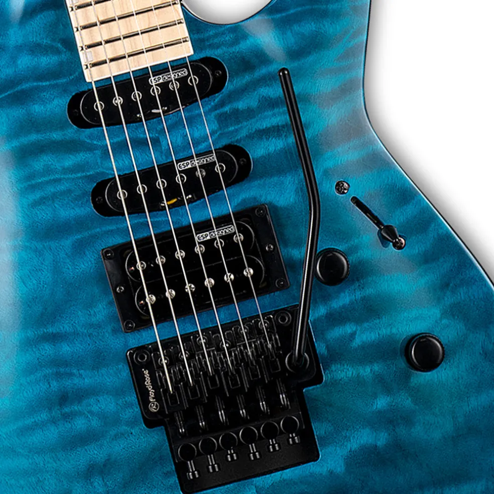 ESP LTD MH203 Quilted Maple See Thru Blue