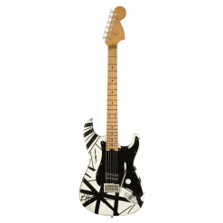 EVH Striped Series '78 Eruption, Maple Fingerboard, White with Black Stripes Relic