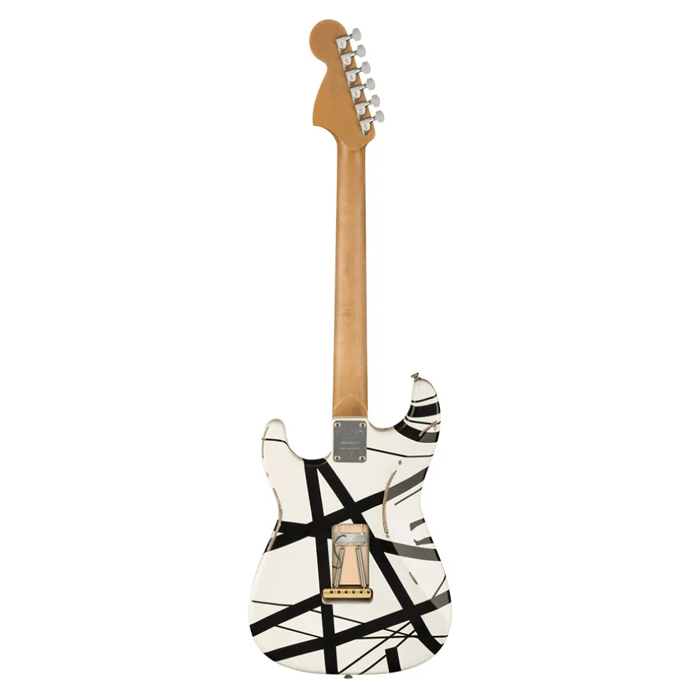 EVH Striped Series '78 Eruption, Maple Fingerboard, White with Black Stripes Relic