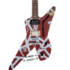 EVH Striped Series Shark Burgundy with Silver Stripes