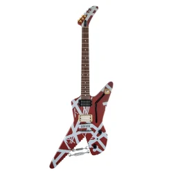 EVH Striped Series Shark Burgundy with Silver Stripes