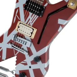 EVH Striped Series Shark Burgundy with Silver Stripes