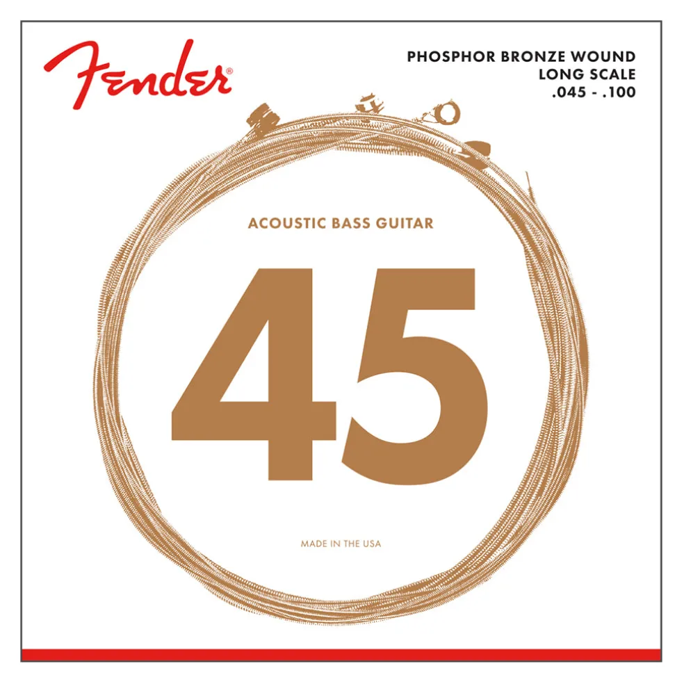 Fender 8060 Acoustic Bass Strings Phosphor Bronze Long Scale .45 to .100 Gauges 4