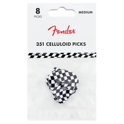 Fender 351 Celluloid Picks Wavy Checkerboard 9 Pieces