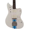 Fender 2023 Collection Made in Japan Traditional 60s Jazzmaster, Rosewood Fingerboard, Olympic White with Blue Competition Stripe