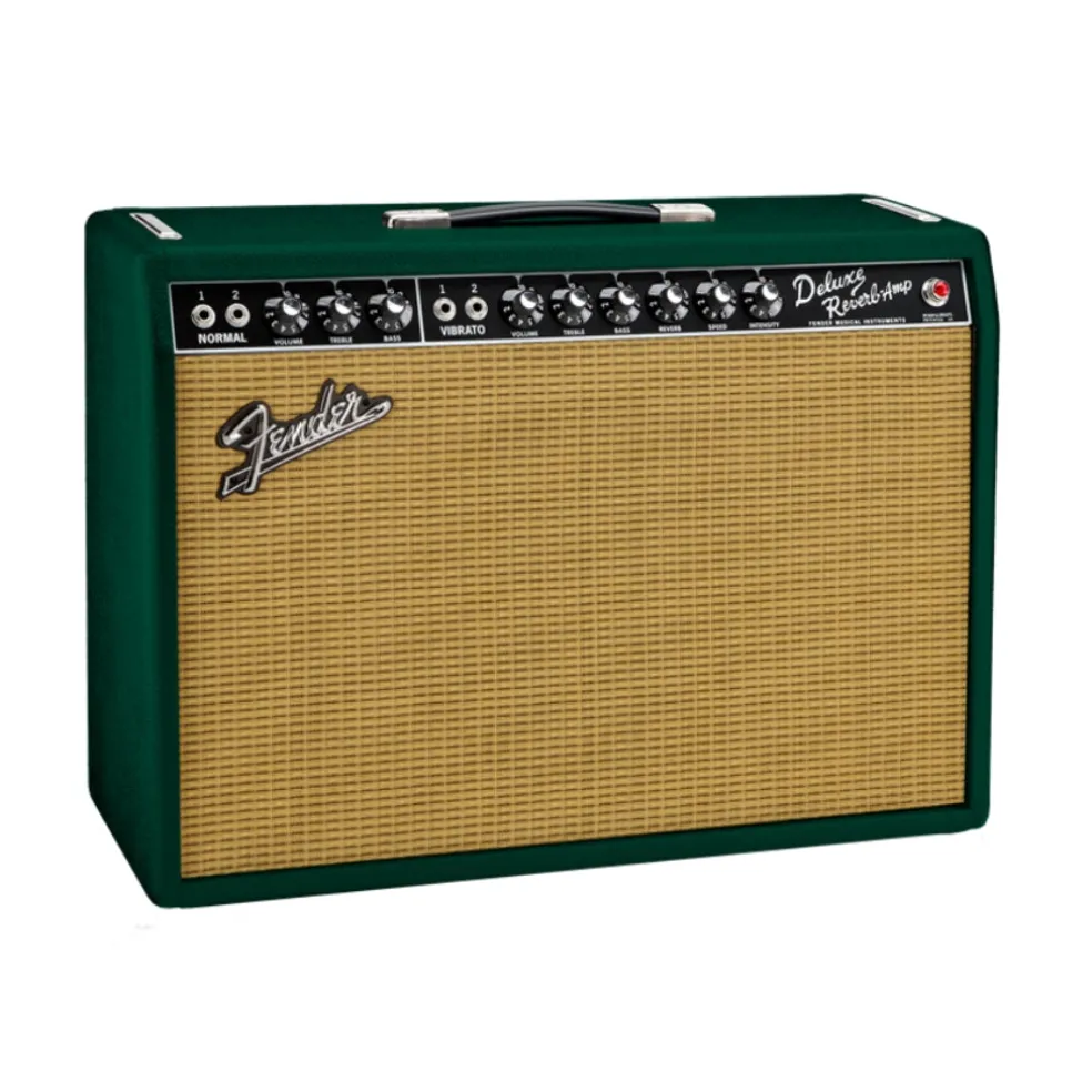 Fender '65 Deluxe Reverb 1x12" Tube Combo Amplifier - British Racing Green/Wheat