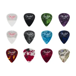 Fender 351 Dotted Celluloid Guitar Picks - Thin, 12-pack
