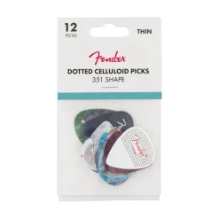 Fender 351 Dotted Celluloid Guitar Picks - Thin, 12-pack