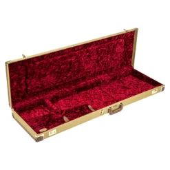 Fender G&G Deluxe Precision Bass® Hardshell Case, Tweed with Red Poodle Plush Interior
