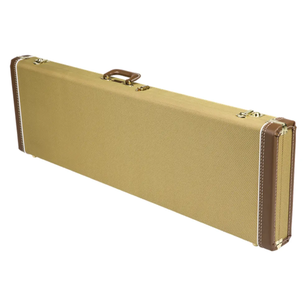 Fender G&G Deluxe Precision Bass® Hardshell Case, Tweed with Red Poodle Plush Interior