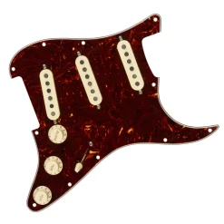 Fender - Pre-Wired Strat Pickguard, Tex-Mex SSS, Tortoise Shell 11 Hole PG