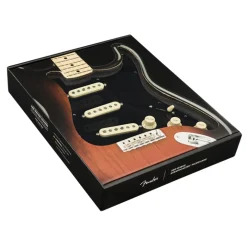 Fender - Pre-Wired Strat Pickguard, Original '57/'62 SSS, Black 11 Hole PG