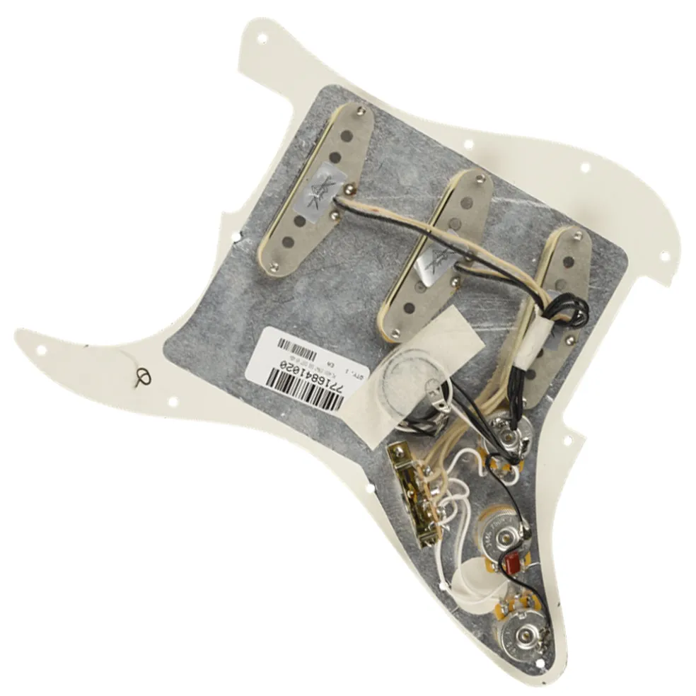 Fender - Pre-Wired Strat Pickguard, Custom Shop Custom '69 SSS, Parchment 11 Hole PG