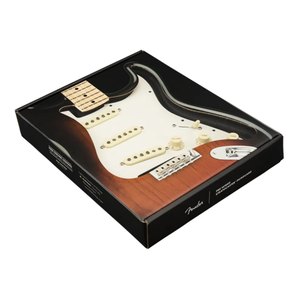 Fender - Pre-Wired Strat Pickguard, Custom Shop Custom '69 SSS, Parchment 11 Hole PG