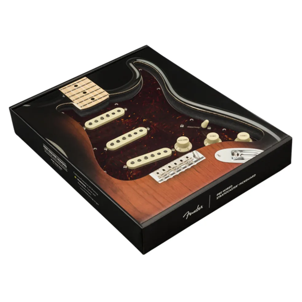 Fender - Pre-Wired Strat® Pickguard, Custom Shop Fat 50's SSS, Tortoise Shell 11 Hole PG