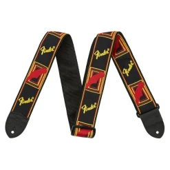 Fender® - 2" Monogrammed Strap - Black/Yellow/Red