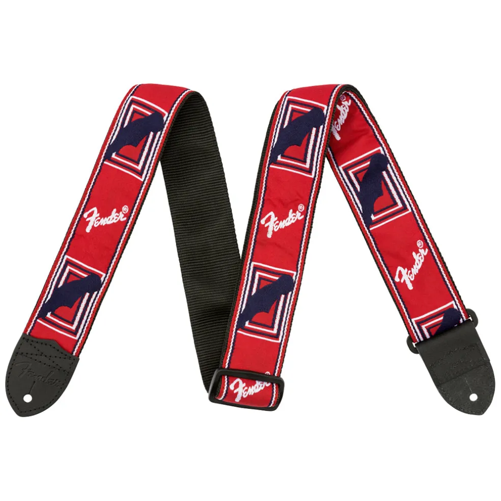 Fender - 2" Monogrammed Strap, Red/White/Blue