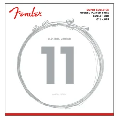 Fender 6 Super Bullet Strings Nickel Plated Steel Bullet End 3250M Gauges .011 to .049