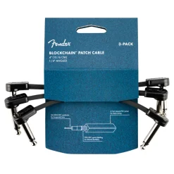 Fender Blockchain 4" Cable 3 Pack Angle/Angle