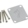 Fender 4-Bolt '70s Vintage Style F Logo Neck Plate - Chrome