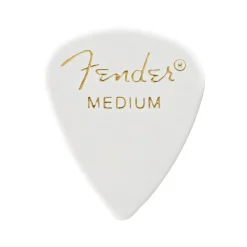 Fender Classic Celluloid 351 Shape Picks Medium White 12 Pack