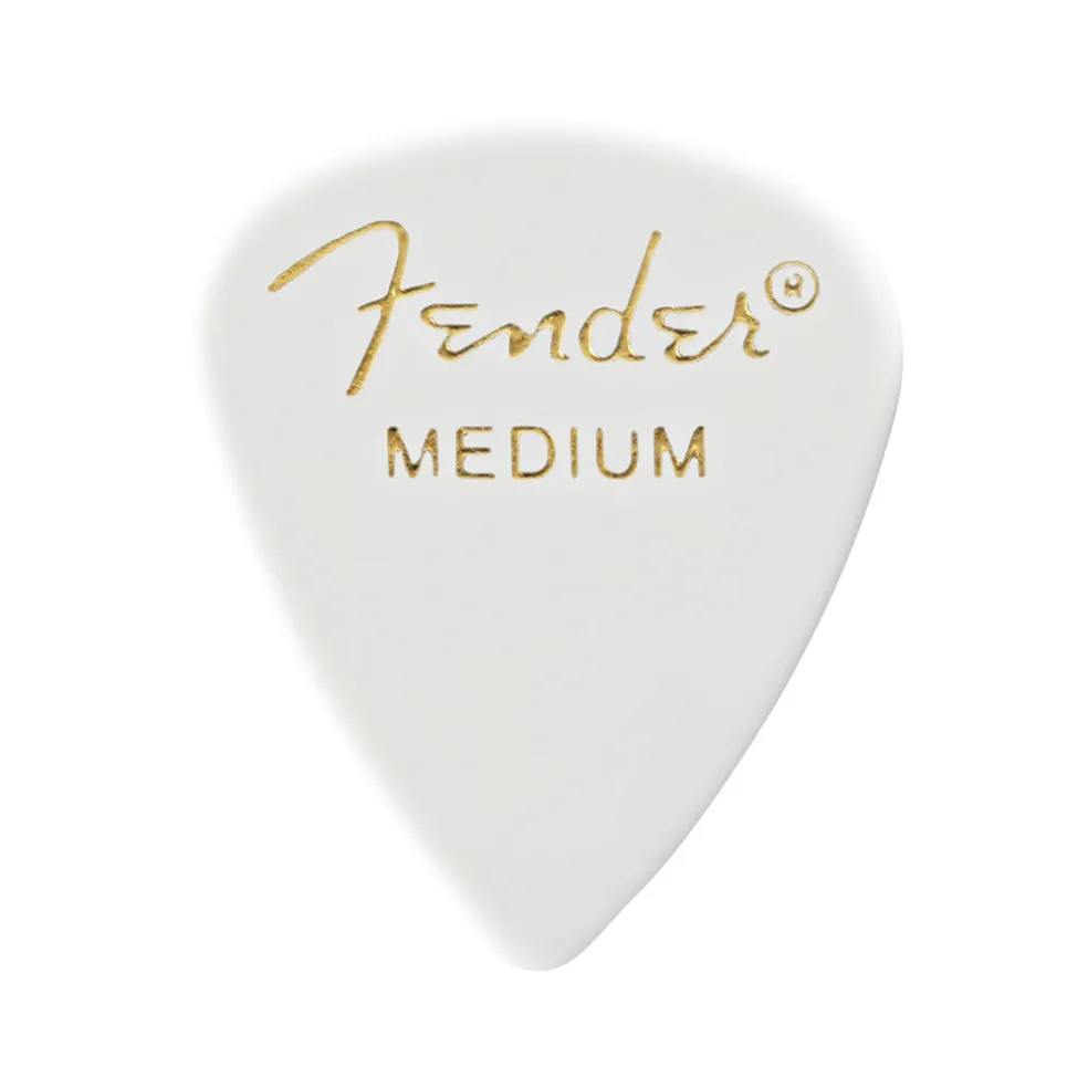 Fender Classic Celluloid 351 Shape Picks Medium White 12 Pack